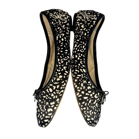 Sam Edelman Felecia Dyed Cow Fur leather ballet flats women’s 7.5 black white - Picture 4 of 10